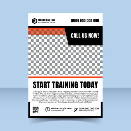 red black modern fitness new normal flyer template designのイラスト素材