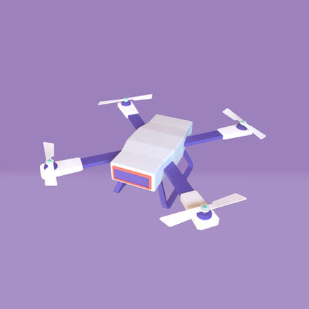 Drone simple stylish design, drone copter 3d render illustrationの写真素材