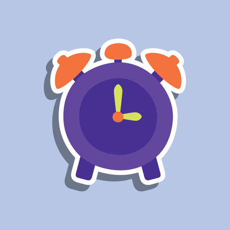 Alarm clock stickers icon, icons for school suppliesのイラスト素材