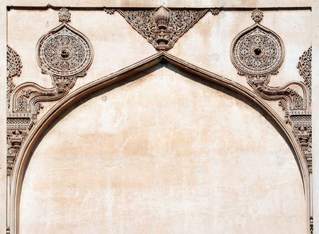 Ornament on a wall of an old mosqueの写真素材
