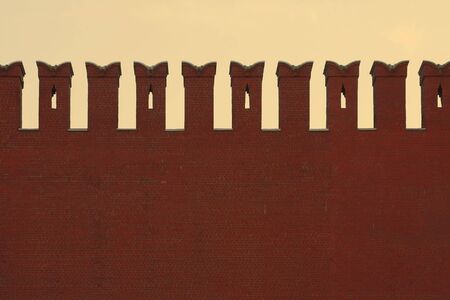 Brick wall of Kremlin, Moscow, Russia.の写真素材