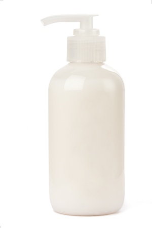 White cosmetic container with room for your label.の写真素材