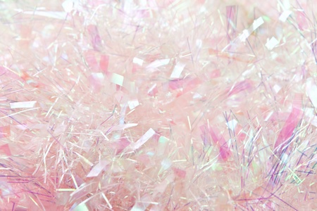 Pastel pink tinsel background, suitable for Christmas.の写真素材