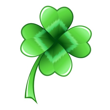 Four-leaf clover leaf, symbol of good luck.のイラスト素材