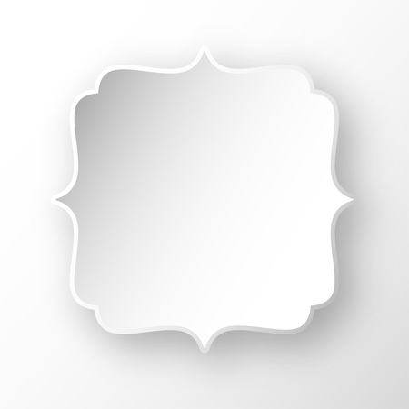 White vintage 3d paper frame with shadow.のイラスト素材