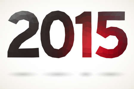 Brightly colored greeting card in polygonal style with numbers 2015.のイラスト素材