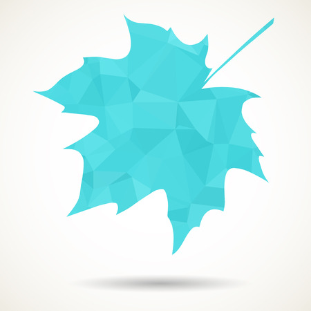 Maple leaf in triangular style with dropped shadow.のイラスト素材
