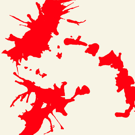 Bright red colorful artistic paint splashes, square format.のイラスト素材