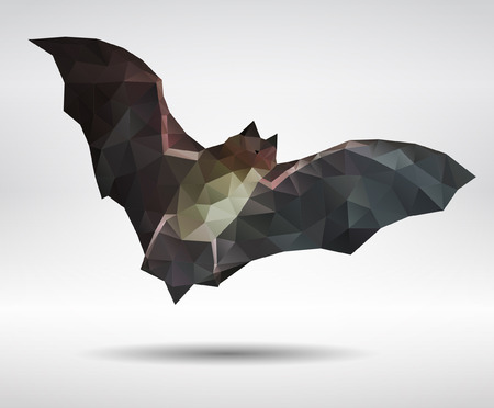 Abstract geometric stylized bat with dropped shadow.のイラスト素材