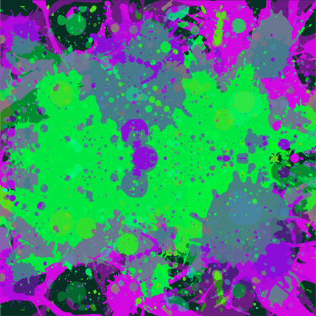 Dark green and purple paint artistic layered splashes background.のイラスト素材