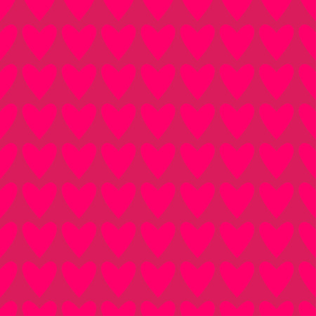 Seamless deep pink hearts pattern. Valentine's day tile background. Romantic vector pattern.