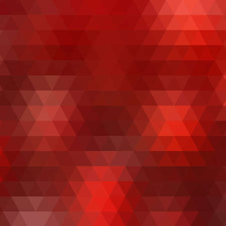 Abstract red geometric background formed with triangles in rows, square format.