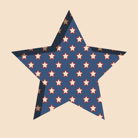 American patriotic paper cut background with stars pattern in vintage colors.のイラスト素材
