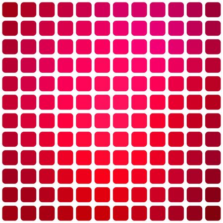 Vector abstract red mosaic background with rounded square tiles over white, square format.のイラスト素材