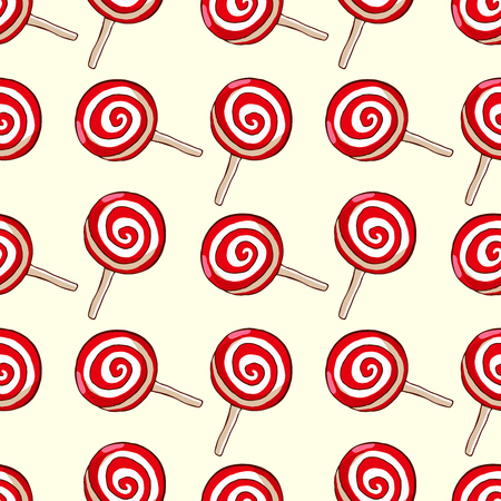 Sweet lollipops vector seamless patternのイラスト素材