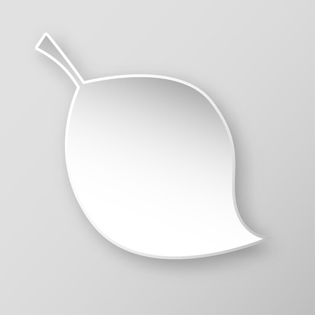 Paper leaf, isolated, in grey color with dropped shadow.のイラスト素材