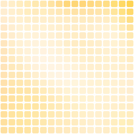 Vector abstract light yellow mosaic background with square tiles over white, square format.のイラスト素材