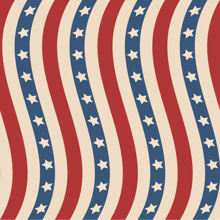 American patriotic stars and stripes seamless pattern in vintage colors. Independence day vector background.のイラスト素材