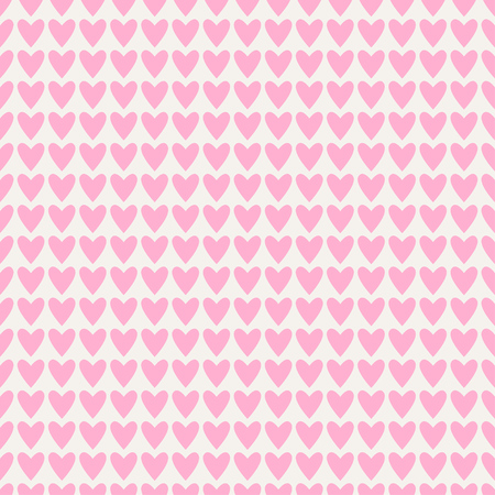 Seamless hearts pattern in pink over white. Valentine's day tile background. Romantic vector pattern.のイラスト素材