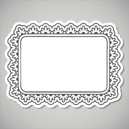 One rectangle ornate frame over grey background.のイラスト素材