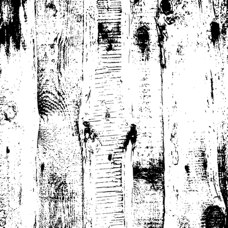 Grunge wood overlay texture. Vector illustration background in black over white, square format.のイラスト素材