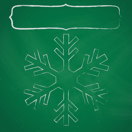 Green chalkboard frame with a snowflake for your Christmas text.のイラスト素材