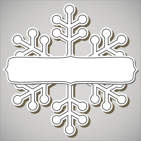 Paper cut frame with a snowflake for your Christmas text.のイラスト素材