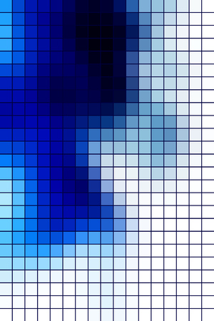 Vector abstract square mosaic blue and white tile background, vertical format.
