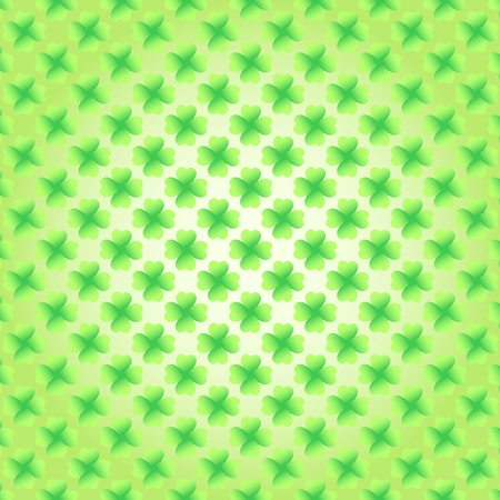Light green Saint Patrick's Day frame with four-leaf clover shamrock leaves pattern.のイラスト素材