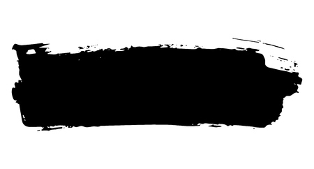 Straight artistic grunge brush paint stroke in black isolated over white background. Design element vector illustration.のイラスト素材