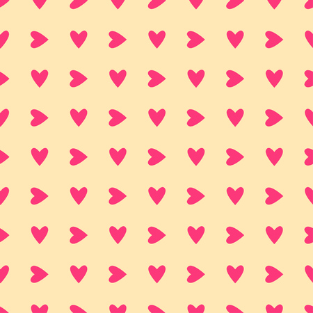 Seamless hearts pattern in pink and beige. Valentine's day tile background. Romantic vector pattern.のイラスト素材