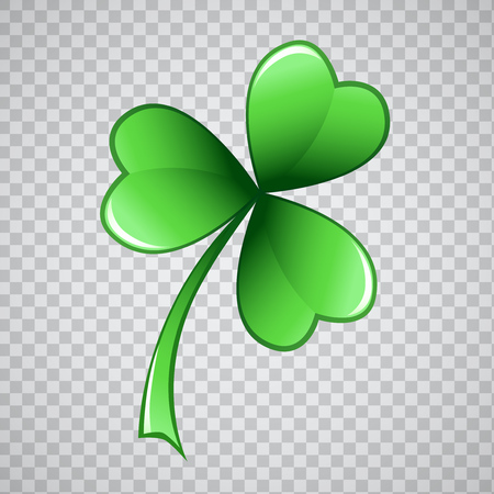 Clover trefoil leaf vector illustration. St. Patrick's day design element against transparent background.のイラスト素材