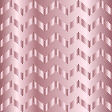 Rose golden gradient chevron pattern. Abstract modern vector background. Shiny metal zigzag wallpaper.のイラスト素材