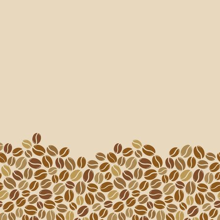 Roasted coffee beans blank light square frame. Graphic menu template vector illustration.のイラスト素材