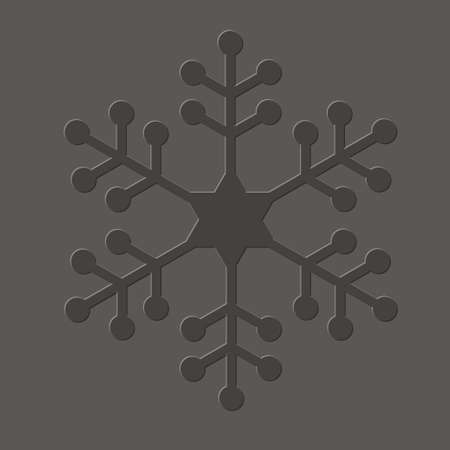 One letterpress embossed snowflake, traditional winter symbol.のイラスト素材