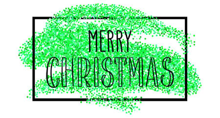 Handwritten Christmas greetings, modern festive calligraphy lettering for postcards.のイラスト素材