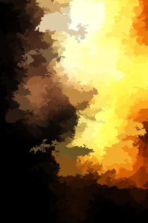 Abstract modern vector background, vertical format. Digitally generated contemporary wallpaper. Vibrant orange and yellow backdrop.のイラスト素材