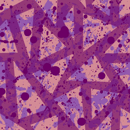 Pink paint splatter seamless pattern, abstract multicolor vector background. Colorful design...