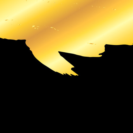 Golden artistic grunge brush paint stroke over black background. Metal shiny gold background vector illustration.のイラスト素材