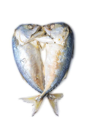 Couple of Thai mackerel isolated on white background. Thai traditional food.の写真素材
