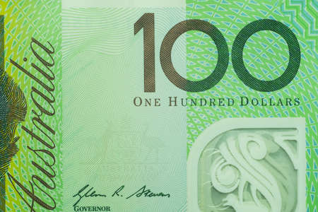 Close up on Australian dollar banknotes. shown detail on the banknotes. Shooting by 1:1 Macro lense.の写真素材