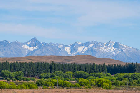 Beautiful scene of Mt Cook in summer beside the lake with blue sky. New Zealandの写真素材