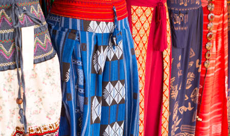 Thai traditional pants with colorful texture use for wallpaper and background.