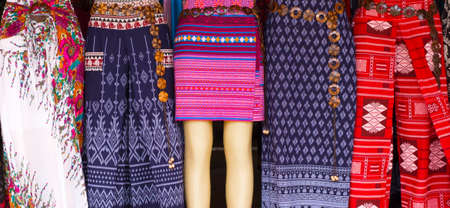 Thai traditional pants with colorful texture use for wallpaper and background.の写真素材
