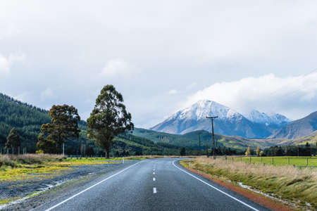 A road to the snow mountain. Fiordland, New Zealand.