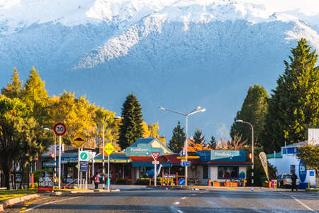 2018, APR 18 - Te Anau, Southland, New Zealand, Te Anau town scene in the morning.