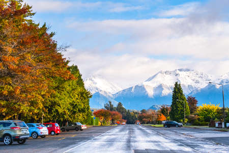 Beautiful morning scene of Te Anau, Southland, New Zealand.の写真素材