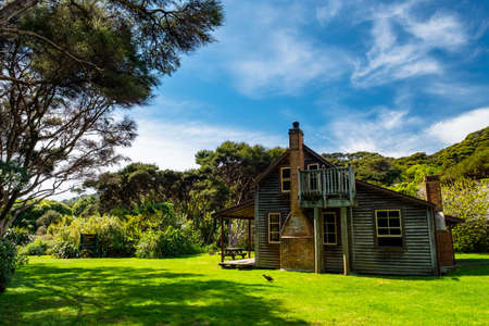 2018, October 4 - New Zealand, Tasman, Able Tasman the great walk Whariwharangi hut.のeditorial素材