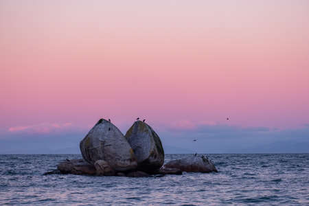 Split Apple rocks. the famous rocks in Abel Tasman National park, Kaiteriteri, New Zealand.の写真素材