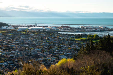 View of Nelson Town, South island, New Zealand.の写真素材